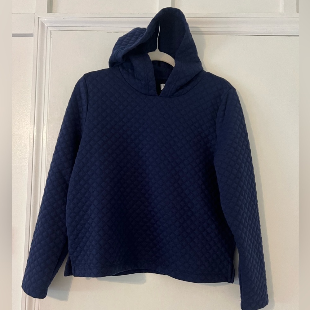 J. Crew Navy Quilted Hoodie size M (SKU K134)